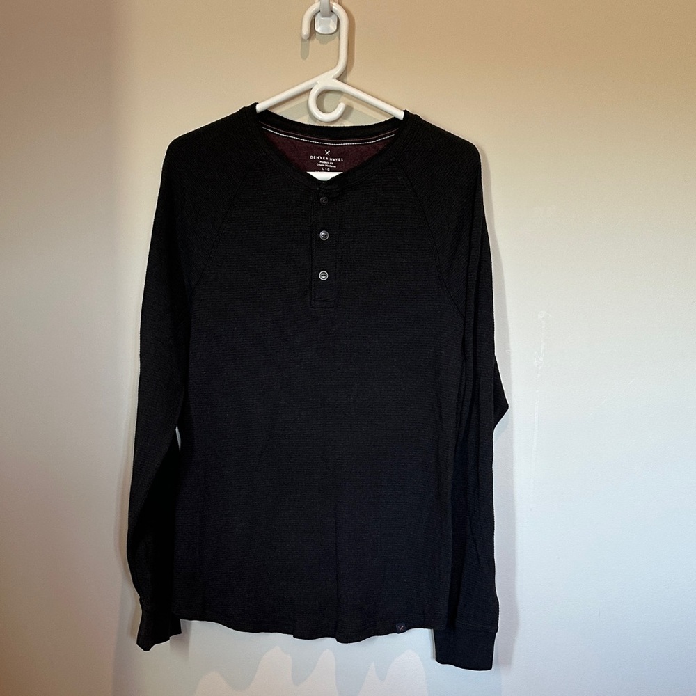 Denver Hayes Men's Dark Long Sleeve Henley